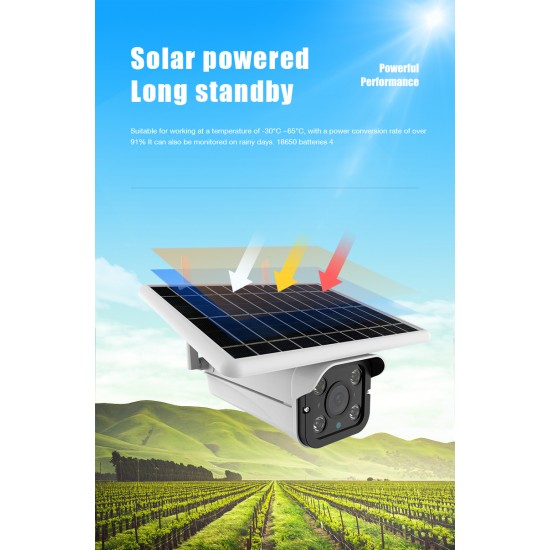 5MP CCTV Security WIFI Solar power energy Bluetooth camera 1080P HD with solar rechargeable battery Full color day&night price
