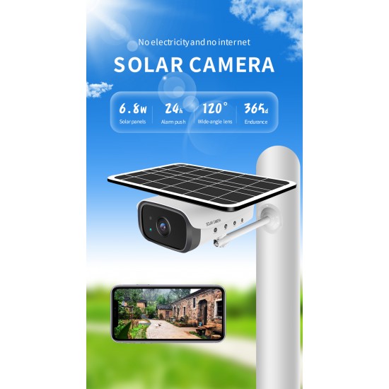 6.8W Solar power CCTV IP Security Bluetooth wifi camera global version 1080P HD rechargeable battery night vision Camara Price