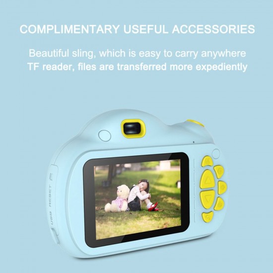 Portable Intelligent Focus Mode Large Screen Children Camera Cartoon Mini Dual Lens Digital Camera For Children Without Storage Card