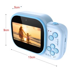 Kids Instant Print Camera 3.0 Inch Large Screen 1080P 12MP Digital Video Camera with Print Paper Roll Hanging Rope for Children Boys Girls
