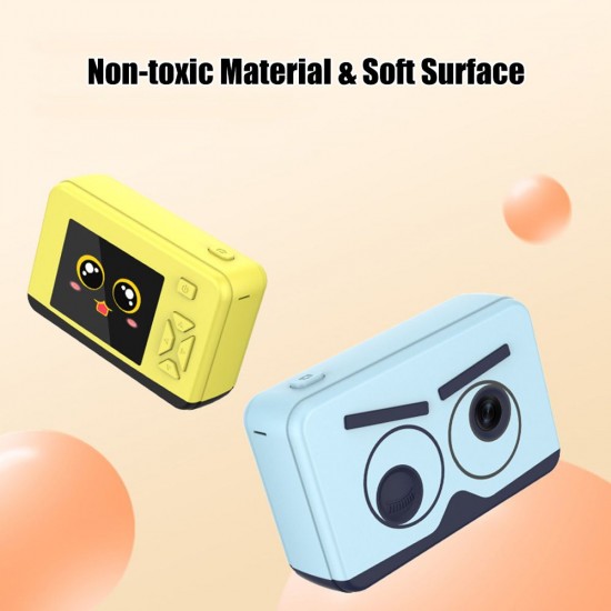 Children Digital Camera 8MP 2.0-inch IPS Screen Video Function Auto-focusing with Built-in Stickers Games 32GB Extended Memory with Lanyard Rechargeable 400mAh Battery