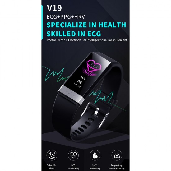 Smart Bracelet ECG & SpO2 & Blood Pressure Monitor Fitness Tracker with Heart Rate Monitor Scientific Sleep Monitor IP68 Waterproof Smart Watch