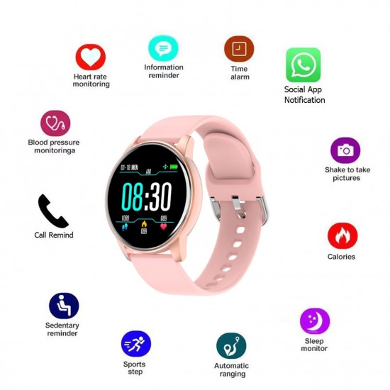 1.3-inch Touch Smart Bracelet Sports Watches for Men Women Heart Rate Monitoring Blood Pressure Detecting Multi-Sport Music Control & Remote Camera IP67 Waterproof Fitness Tracker Smartwatches Sports Wristband Gifts