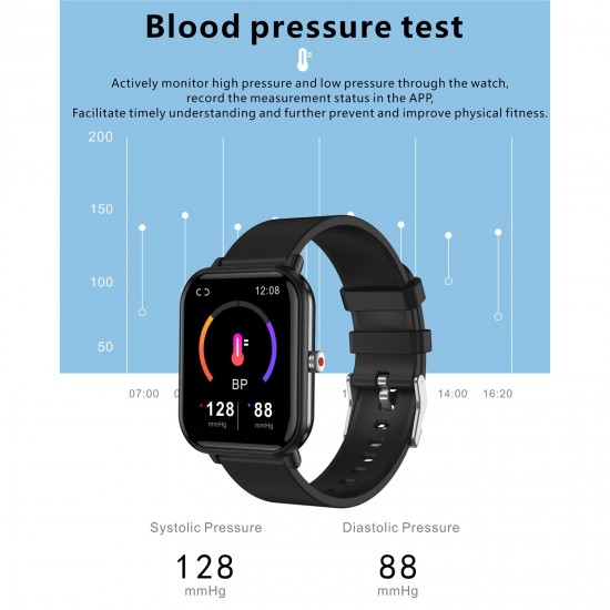 Q9 pro Smart Bracelet Sports Watch 1.7'' TFT Full-touch Screen Body Temperature Monitor 45-day Long Standby Health Monitor 24-Sports Mode Compatible with Android iOS