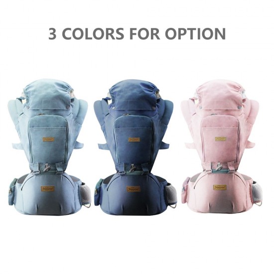 Multifunctional Baby Carrier with Hip Seat Ergonomic Baby Waist Carrier Hip Seat with Zipped Pocket Sunshade Mesh for Newborn Toddler
