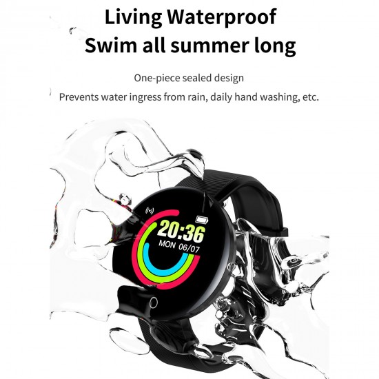 D18 Smart Sports Bracelet 1.44'' TFT Single-Touch Screen BT4.0 IP65 Waterproof Fitness Tracker Sleep/Heart Rate/Blood Pressure Monitor USB Direct Charging Upgrade System  Message/Call/Sedentary Reminder Remote Camera Compatible with Android iOS