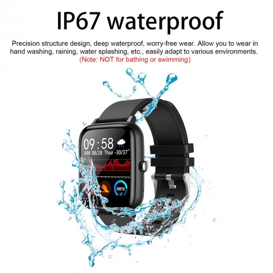 P6 BT Call Smart Bracelet 1.54'' TFT Full-Touch Screen BT3.0+4.0 IP67 Waterproof Custom Dial/3 Menu Styles Sleep/Heart Rate/Blood Pressure Monitor Multiple Sports Mode Message/Call Reminder Music Control/Remote Camera Compatible with Android iOS