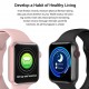 V10 Intelligent Watch 1.3in Color Screen Full Touching Sport Fitness Tracker IP67 Waterproof Heart Rate Immunity Monitoring Body Temperature Measuring Wrist Watch