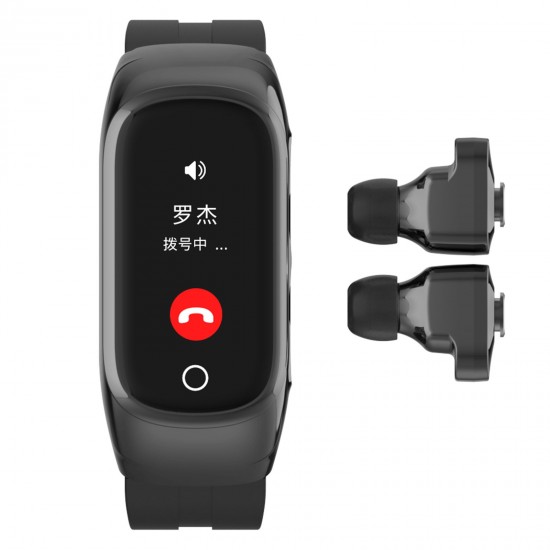 2-In-1 Smart Watch TWS Earbuds Fitness Tracker True Wireless BT5.0 Headphones Pedometer Calorie Counter Activity Tracker Smart Bracelet Wrist Band Heart Rate Blood Pressure Sleep Monitor