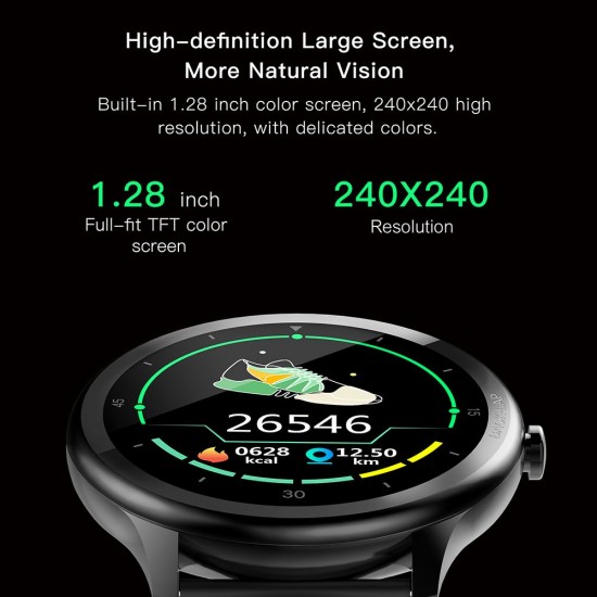 1.28 Inch Smart Watch Fitness Tracker with Blood Pressure & Heart Rate Monitor 24 Sport Modes IP68 Waterproof Full Touchscreen Watch Multifunction Sport Watch with Silicone Strap for Men Women