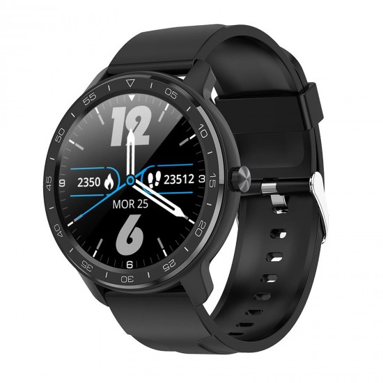 WB03 Smart Watch 1.3-Inch IPS Full-Touch Screen BT5.0 Fitness Tracker IP68 Waterproof Sleep/Heart Rate Monitor Multiple Sports Mode Notification/Call/Sedentary Reminder Remote Camera Compatible with Android iOS Black Black Silicone Strap