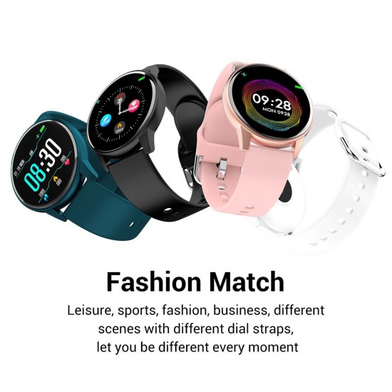 ZL01 Smart Watch 1.3-Inch IPS Single-Touch Screen BT4.0 IP67 Waterproof Fitness Tracker Sleep/Heart Rate/Blood Pressure Monitor Multiple Sports Mode Notification/Call/Sedentary Reminder Remote Camera/Music Control Compatible with Android iOS