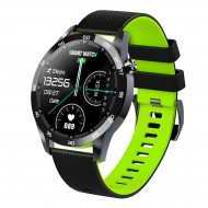 F22L BT4.0 Intelligent Watch Temperature Measurement Heart Rate Monitoring Information Reminder Breathing Training Sports Watch (Black & Green)