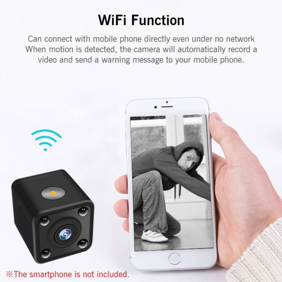 1080P/30fps High-Definition Mini Portable Camera Smart WiFi Wireless Security Camera Night Vision Motion Detection with Magnetic Design Base Bracket for Home Security Outdoor Exercising Kids Monitoring Pets Monitoring