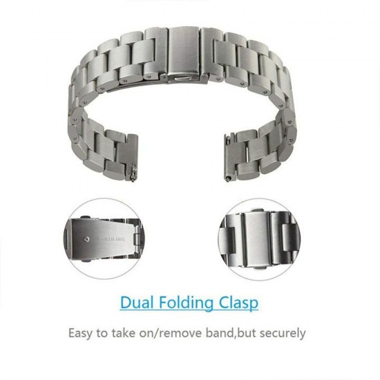 20mm Watchband Stainless Steel Watch Band Strap Wristband Replacement for HUAWEI WATCH GT2 42mm / HONOR MagicWatch2 42mm