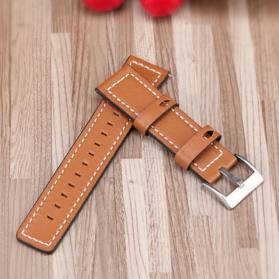 22mm Leather Watch Strap Quick Release Replacement Watchband Smart Watch Band for Men Women Compatible with HUAWEI WATCH GT 2 46mm / HONOR MagicWatch 2 46mm