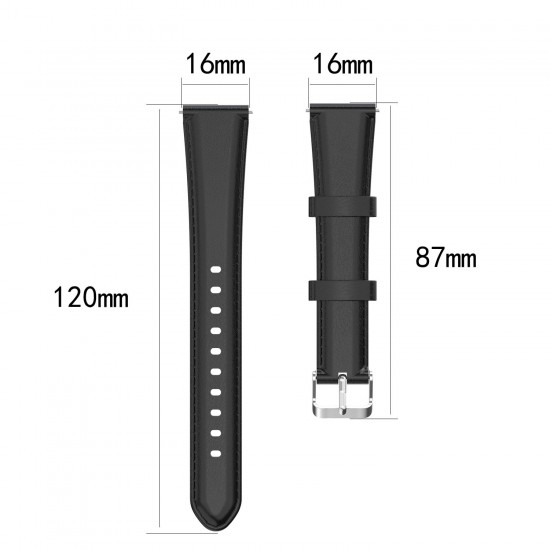 16mm Watch Band Oil Wax Leather Watchband Quick Release Replacement Watch Strap for Men Women Compatible with HUAWEI TalkBand 6